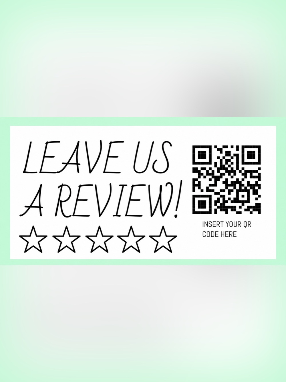 50 CUSTOM STICKERS - 2” x 1” - “LEAVE US A REVIEW” - PERSONALIZED W/ YOUR QR